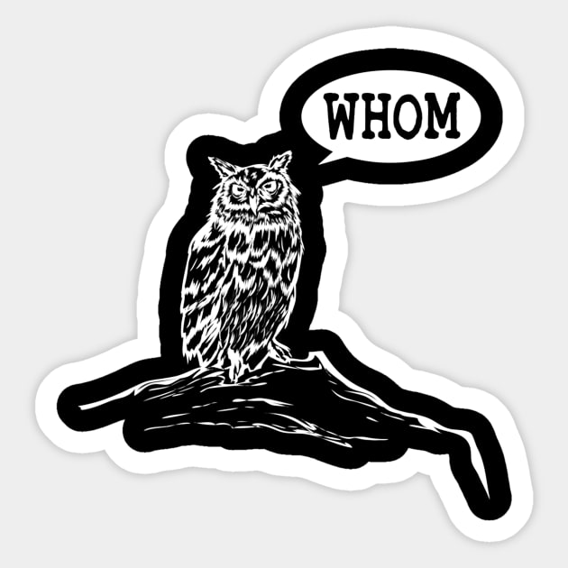 Funny Whom Owl Grammar English Teacher Sticker by danielfarisaj